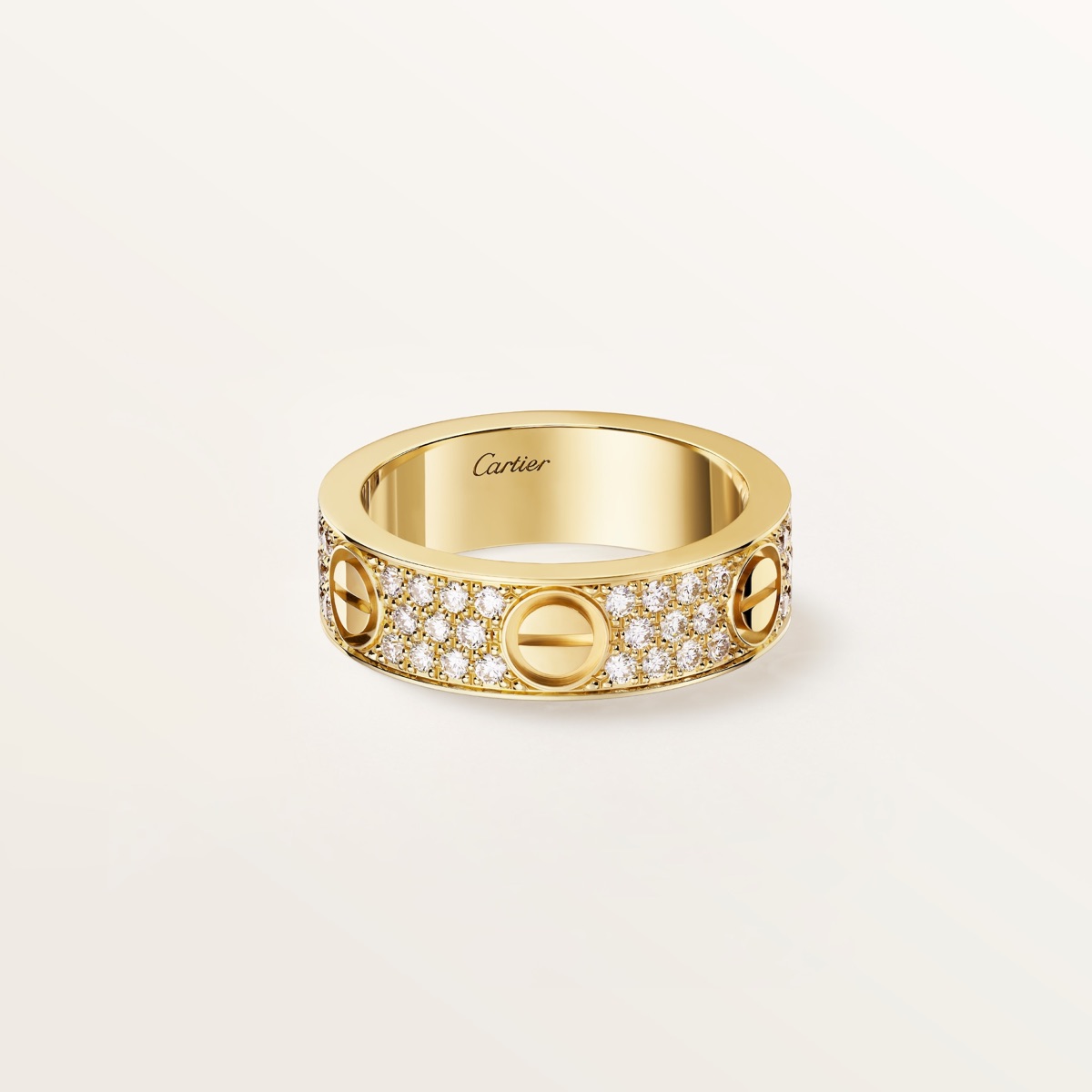 Love ring, pavé diamonds